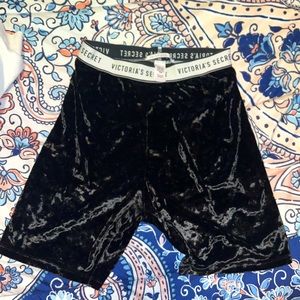 Victoria’s Secret black velvet biker shorts